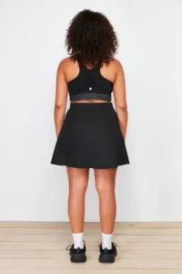 Trendyol Curve Black 2 Layer Knitting Sports Shorts Skirt - Image 7