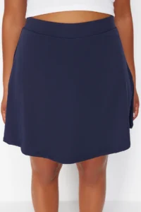 Trendyol Curve Navy Blue 2 Layer Knitting Sports Shorts Skirt - Image 4