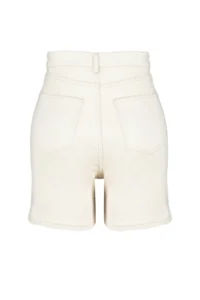Trendyol Curve Ecru High Waist Mom Fit comfort/Middle Flexible denim Plus Size Shorts & Bermuda - Image 8