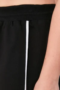 Trendyol Curve Black Slogan Printed Piping Detailed Knitting Plus Size Shorts & Bermuda - Image 5