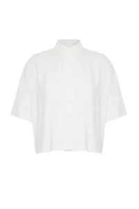 Trendyol Curve White Oversized Wide Pattern Poor Sleeve Weaving Shirt - Image 7