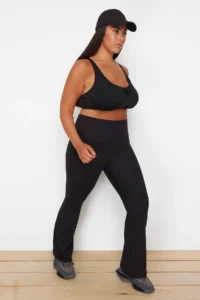 Trendyol Curve Black Brushed Soft Material flared leg Yoga Knitting Sports Leggings - Image 3