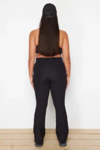 Trendyol Curve Black Brushed Soft Material flared leg Yoga Knitting Sports Leggings - Image 6