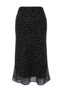 Trendyol Curve Black Polka Dot Fish Weaving Skirt - Image 8