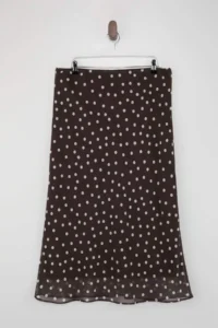Trendyol Curve Brown Polka Dot Weaving Plus Size Skirt - Image 3