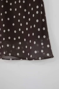 Trendyol Curve Brown Polka Dot Weaving Plus Size Skirt - Image 4