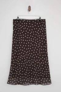 Trendyol Curve Brown Polka Dot Weaving Plus Size Skirt - Image 5