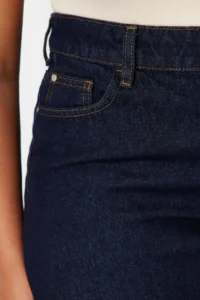 Trendyol Curve Dark Blue slit Maxi denim Skirt - Image 5