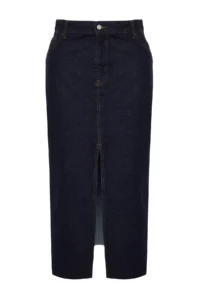 Trendyol Curve Dark Blue slit Maxi denim Skirt - Image 7