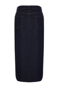 Trendyol Curve Dark Blue slit Maxi denim Skirt - Image 8