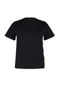 Trendyol Curve Black Boyfriend Fit Yanda Snap Snap Detailed 100% Cotton Knitting Plus Size T-Shirt - Image 7