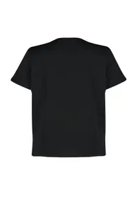 Trendyol Curve Black Boyfriend Fit Yanda Snap Snap Detailed 100% Cotton Knitting Plus Size T-Shirt - Image 8