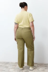 Trendyol Curve Khaki Cargo with pocket Wide Cut jeans - Image 6