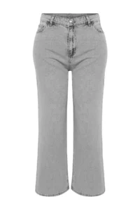 Trendyol Curve Mavi High Waist Straight Fit jeans - Image 7