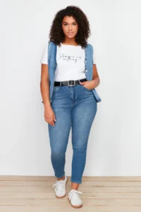 Trendyol Curve Dark Blue Super High Waist Flexible/Stretch Plus Size skinny jeans
