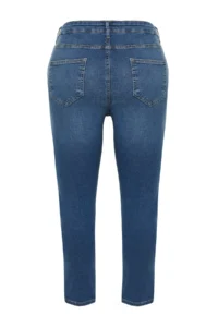 Trendyol Curve Dark Blue Super High Waist Flexible/Stretch Plus Size skinny jeans - Image 8