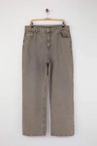 Trendyol Curve Gray High Waist Wide Leg denim plus size jeans - Image 5