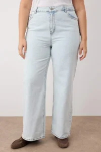 Trendyol Curve Buz Mavisi High Waist Wide Leg denim plus size jeans - Image 3
