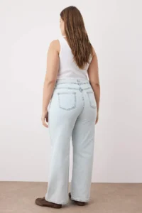 Trendyol Curve Buz Mavisi High Waist Wide Leg denim plus size jeans - Image 4