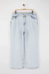 Trendyol Curve Buz Mavisi High Waist Wide Leg denim plus size jeans - Image 5