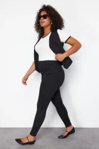 Trendyol Curve Black Leggings Look Extra Flexible Plus Size skinny jeans - Image 7