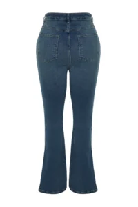 Trendyol Curve Mavi High Waist comfort/Middle Flexible flared leg Flare Fit Jeans - Image 8