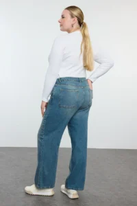 Trendyol Curve Mavi High Waist Wide Leg Plus Size Wide Leg jeans - Image 5