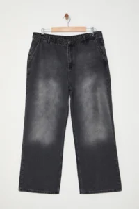 Trendyol Curve Anthracite High Waist Wide Leg/Wide Leg comfort/Middle Flexible plus size jeans - Image 10