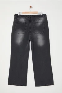 Trendyol Curve Anthracite High Waist Wide Leg/Wide Leg comfort/Middle Flexible plus size jeans - Image 12
