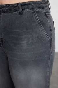 Trendyol Curve Anthracite High Waist Wide Leg/Wide Leg comfort/Middle Flexible plus size jeans - Image 8