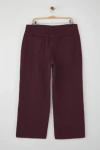 Trendyol Curve Burgundy High Waist Wide Leg Plus Size Wide Leg jeans - Image 7