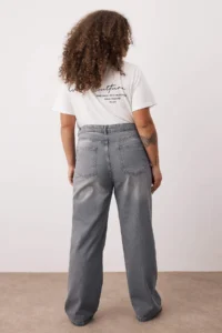 Trendyol Curve Gray High Waist Wide Leg Plus Size Wide Leg jeans - Image 4
