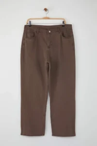 Trendyol Curve Brown High Waist Straight Fit denim plus size jeans - Image 5