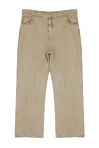 Trendyol Curve Beige High Waist Wide Leg plus size jeans - Image 8