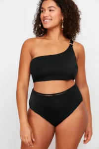 Trendyol Curve Black High Waist Plus Size Bikini Bottom - Image 2