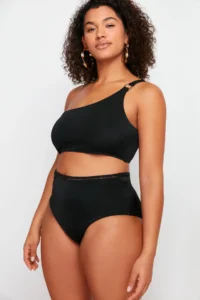 Trendyol Curve Black High Waist Plus Size Bikini Bottom - Image 3