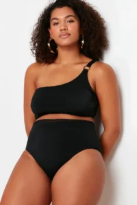Trendyol Curve Black High Waist Plus Size Bikini Bottom - Image 4