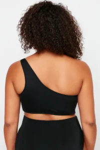 Trendyol Curve Black One Shoulder Plus Size Bikini Top - Image 6