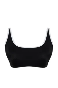 Trendyol Curve Black Contrast Piping Detailed Bralette Plus Size Bikini Top - Image 7