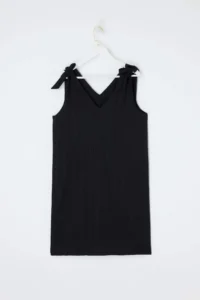 Trendyol Curve beachwear Black Bow Detail crinkle textured Material Dress