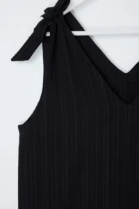 Trendyol Curve beachwear Black Bow Detail crinkle textured Material Dress - Image 3