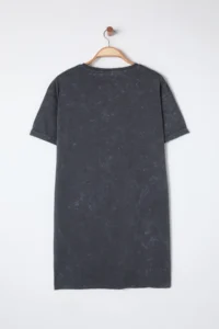 Trendyol Curve Anthracite Crew Neck Washable Knitting Plus Size T-Shirt Dress - Image 8