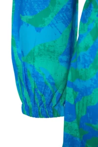 Trendyol Curve Mavi-Multicolored Cut Out Detailed Balloon Sleeve Voile beachwear Plus Size Dress - Image 7