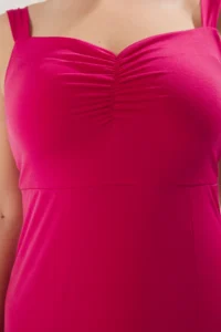 Trendyol Curve Fuchsia Heart Yaka Midi Size Knitting Plus Size Dress - Image 3