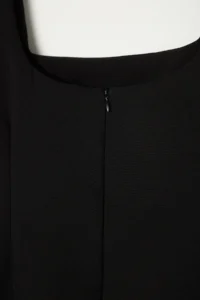 Trendyol Curve Black Premium Square Neck Weaving Interlining Plus Size Dress - Image 8