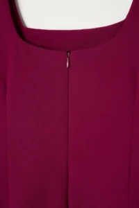 Trendyol Curve Plum Premium Square Neck Weaving Interlining Plus Size Dress - Image 8