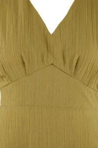 Trendyol Curve Khaki crinkle Weaving Plus Size Dress - Image 6
