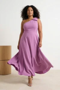 Trendyol Curve Pink Finike Weaving Plus Size Dress - Image 2