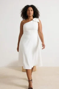 Trendyol Curve Ecru Finike Weaving Plus Size Dress - Image 2