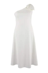 Trendyol Curve Ecru Finike Weaving Plus Size Dress - Image 4